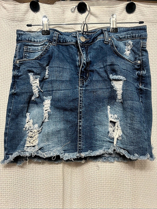 Wax Jean Dresses & Skirts - Wax Jean Distressed Denim Mini Skirt in Blue
